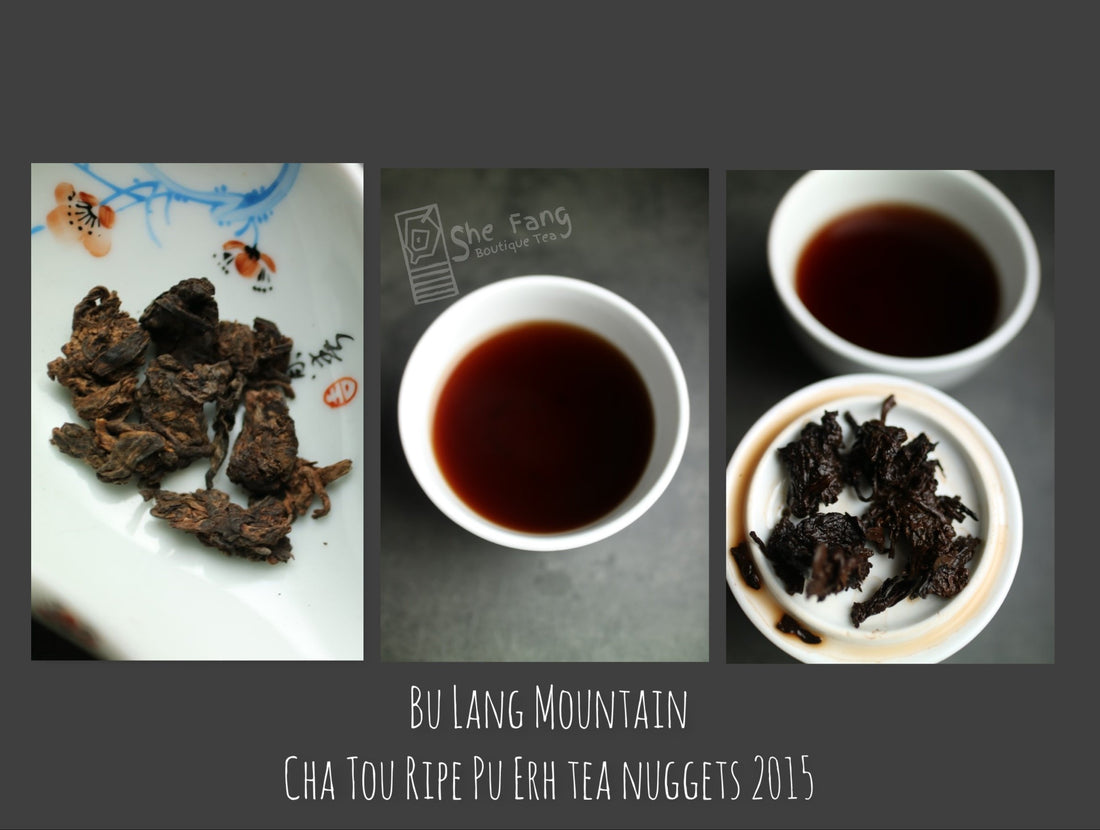 Tea sourcing – batch N.240 Pu Erh Teas – Bu Lang Mountain Cha Tou Ripe Pu Erh Tea Nuggets 2015 - She Fang Boutique Tea